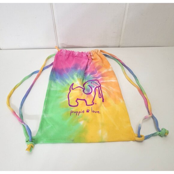 Tie-Dye Puppie Love Drawstring Backpack Bag NWT - Picture 5 of 5